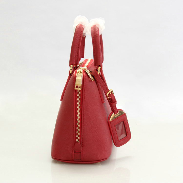 2014 Prada Saffiano Leather Small Two Handle Bag BL0838 red for sale